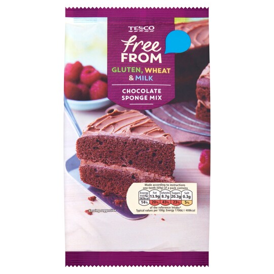 TESCO GLUTEN & DAIRY FREE CHOC SPONGE 350G