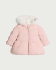 image 1 of F&F Baby Faux Fur Hooded Padded Jacket in Pink