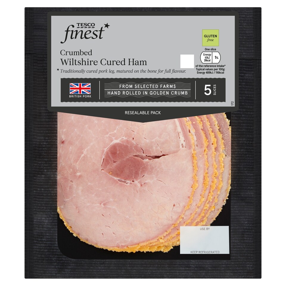 Tesco Finest Crumbed Wiltshire Cured Ham 120g