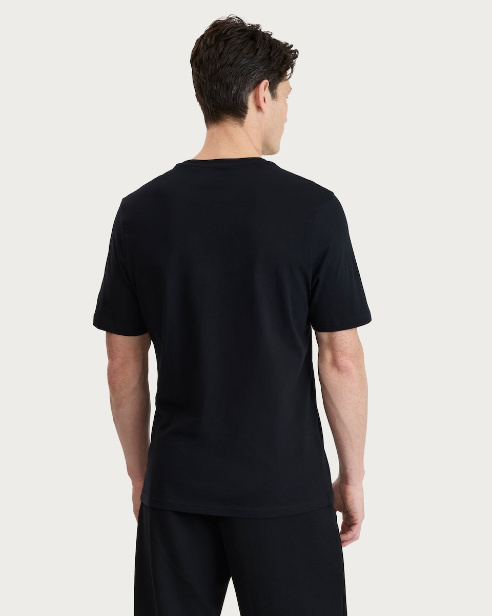 image 1 of F&F Pure Cotton Short Sleeved Slim Fit T-Shirt in Black