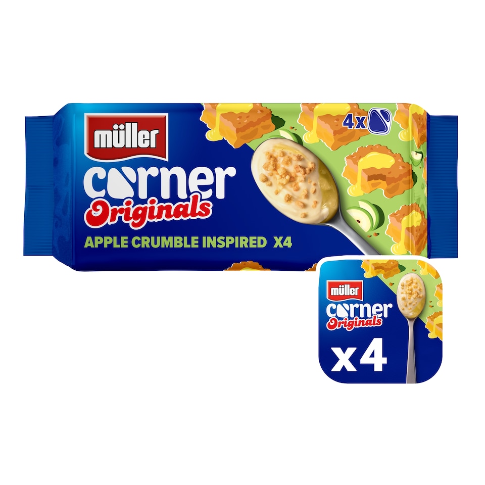 image 1 of Muller Corner Originals Apple Crumble Yogurts 4x124g
