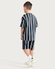 image 3 of F&F Boys 2-Piece Pure Cotton Striped T-Shirt and Shorts Set in Grey