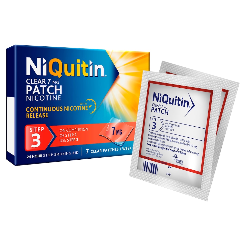 image 1 of NiQuitin Clear Patch Stop Smoking Aid 7mg Nicotine Patches 7s