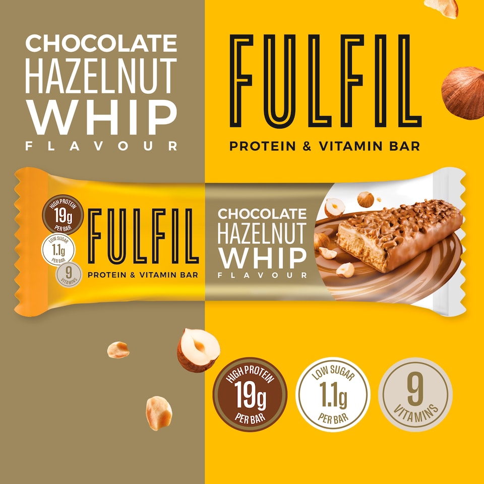 image 1 of Fulfil Chocolate Hazelnut Whip Flavour Protein & Vitamin Bar 55g