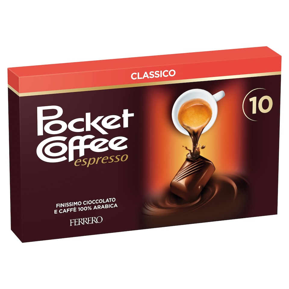 image 1 of Pocket Coffee Espresso Chocolate Candies Molded with Liquid Coffee Inside 2 x 62.5g (125g)