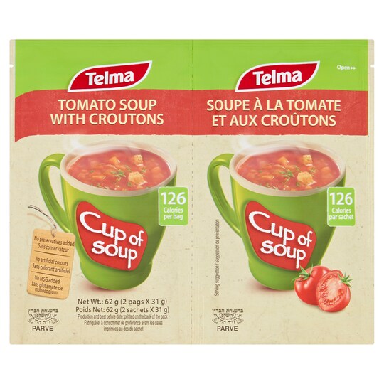Telma Cup Of Soup Tomato With Croutons 62G Tesco Groceries