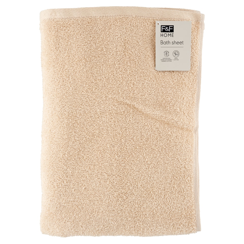 F&F Home Basics Taupe Batch Sheet 100 cm x 140 cm