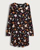 image 3 of F&F Halloween Print Dress in Multi Black