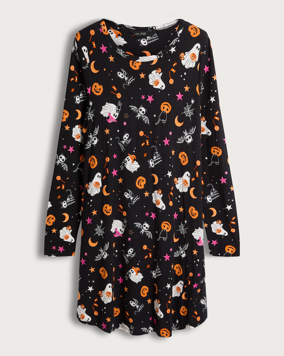 F&F Halloween Print Dress in Multi Black