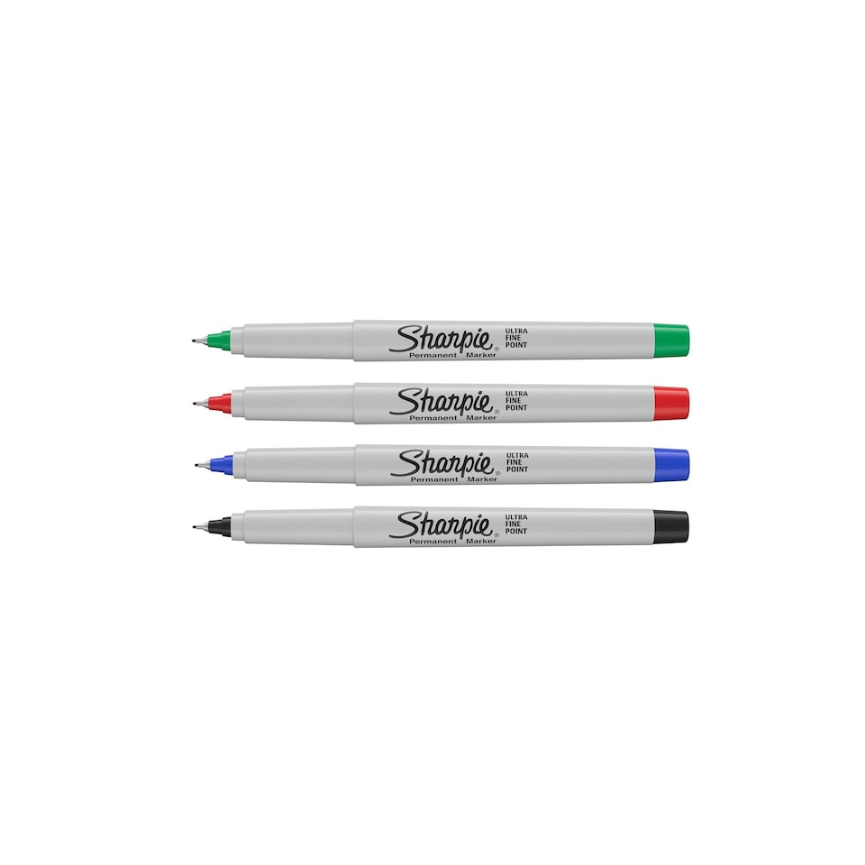 image 1 of Sharpie Permanent Marker Pens Ultra-Fine Point Assorted 4 Pack
