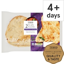 Tesco Plain Naan Bread 2 Pack