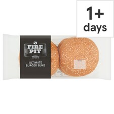 Tesco Fire Pit Ultimate Burger Buns 4 Pack 310G
