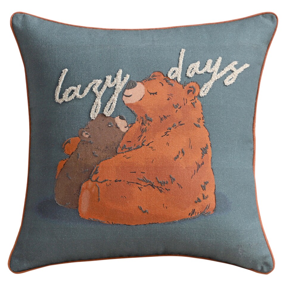 F&F Home Bear Printed Cushion 45 x 45 cm