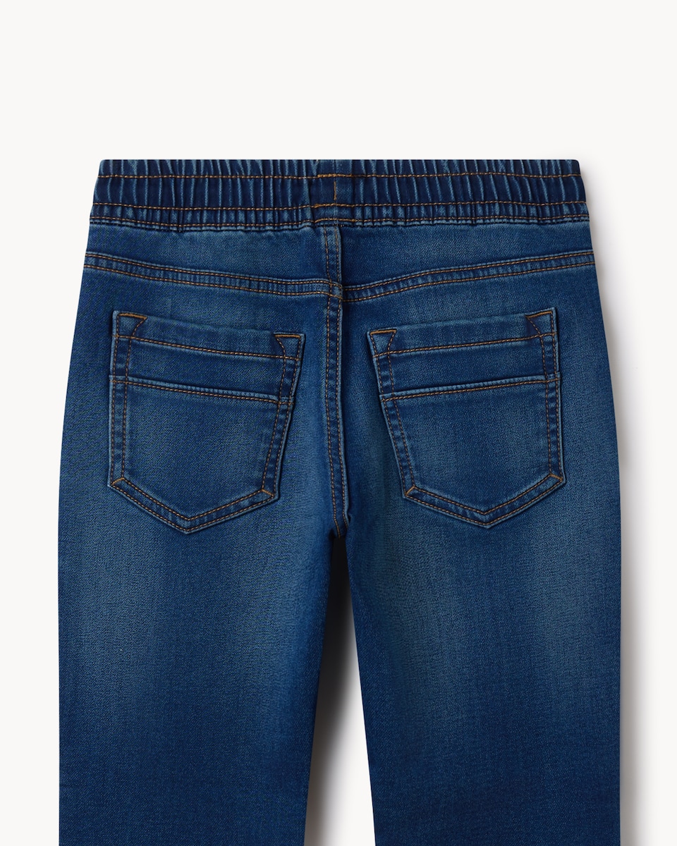 image 1 of F&F Boys Cotton Rich Pull On Jeans in Multi Blue