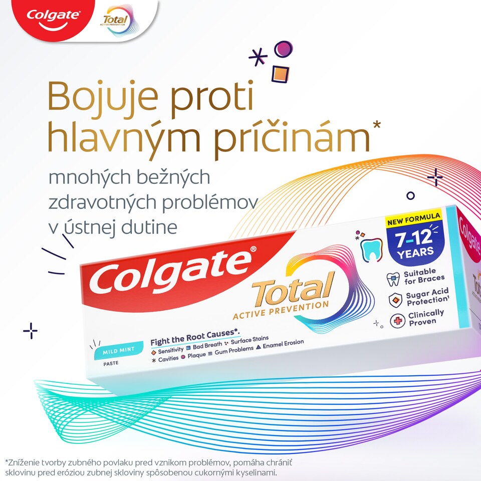 obrázok 1 z Colgate Total Active Prevention Junior detská zubná pasta pre deti vo veku 7 - 12 rokov 50 ml