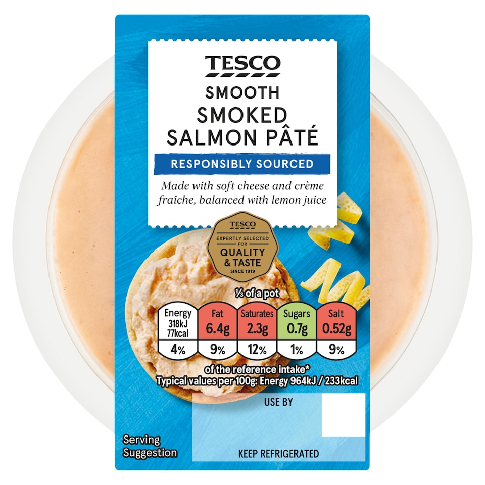 Tesco Smooth Smoked Salmon Pate 100g