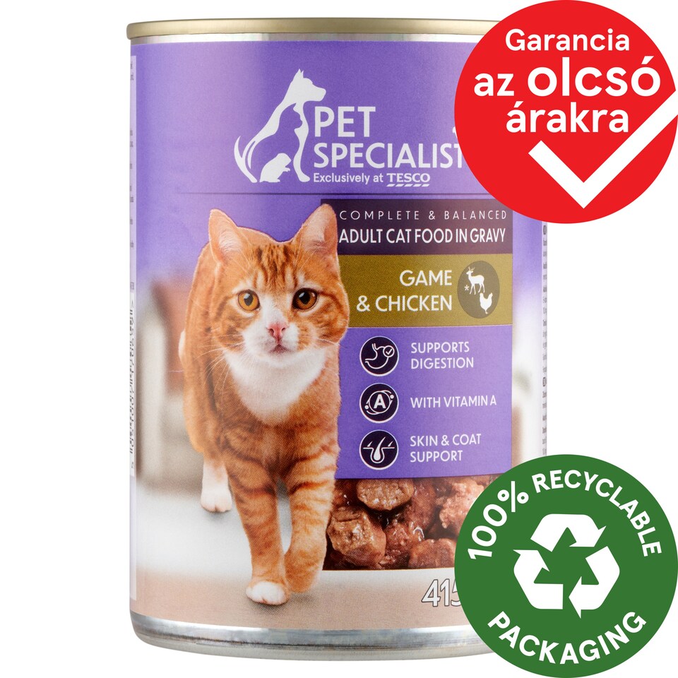Pet Specialist Adult Cat Food In Gravy with Game & Chicken 415 g