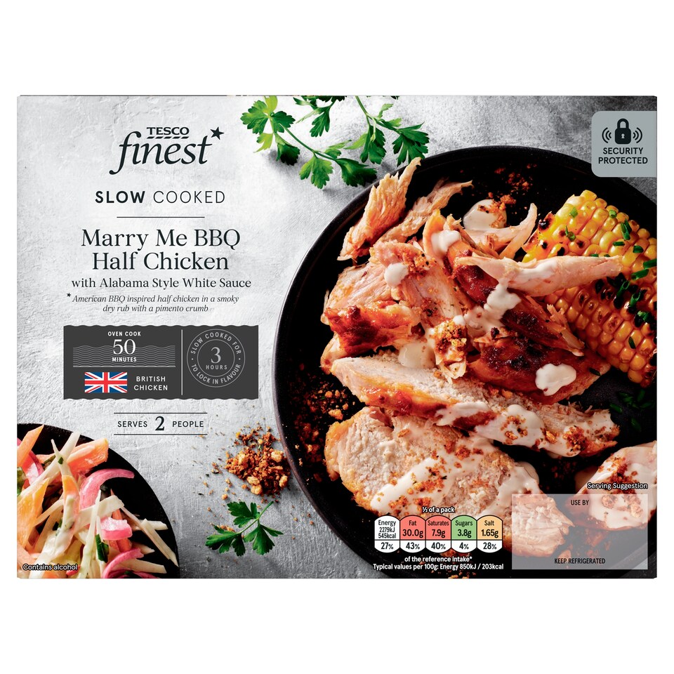 Tesco Finest Slow Cooked Marry Me BBQ Half Chicken with Alabama Style White Sauce 875g