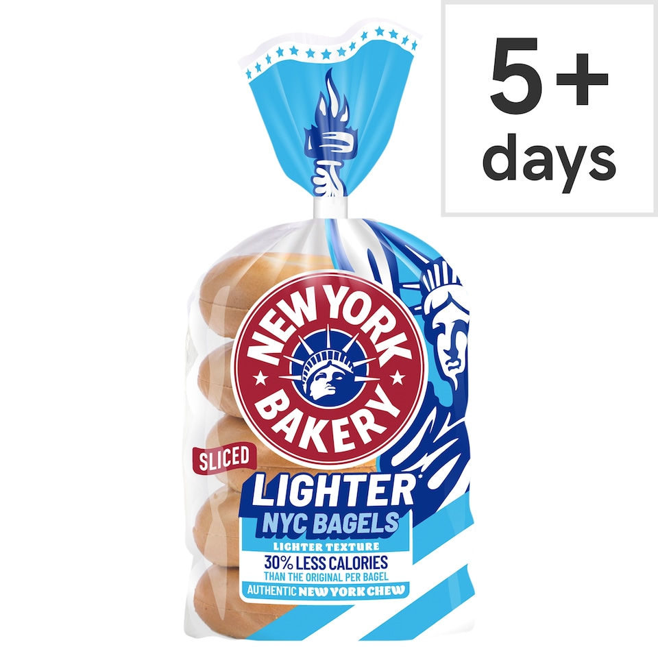 New York Bakery Lighter Sliced Bagels 5 pack