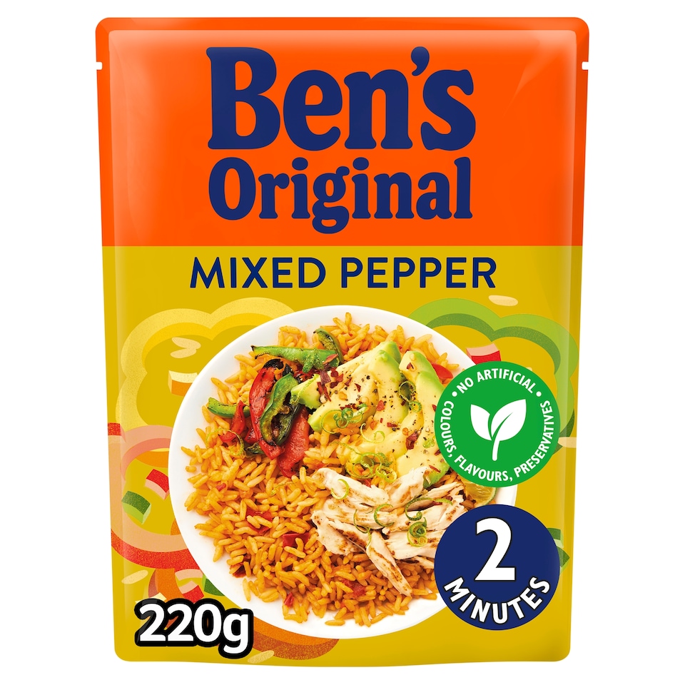 image 1 of Ben's Original Mixed Pepper Microwave Rice 220g