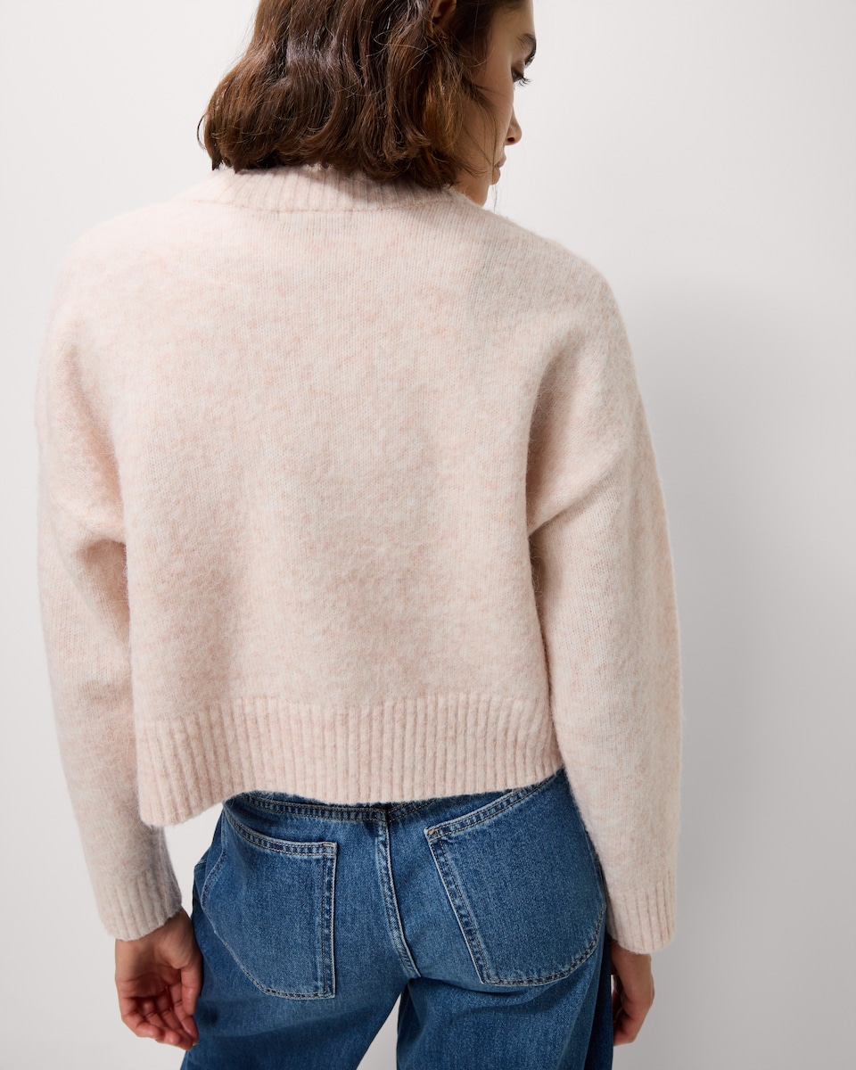 image 1 of F&F Cropped Knitted Jumper in Pink