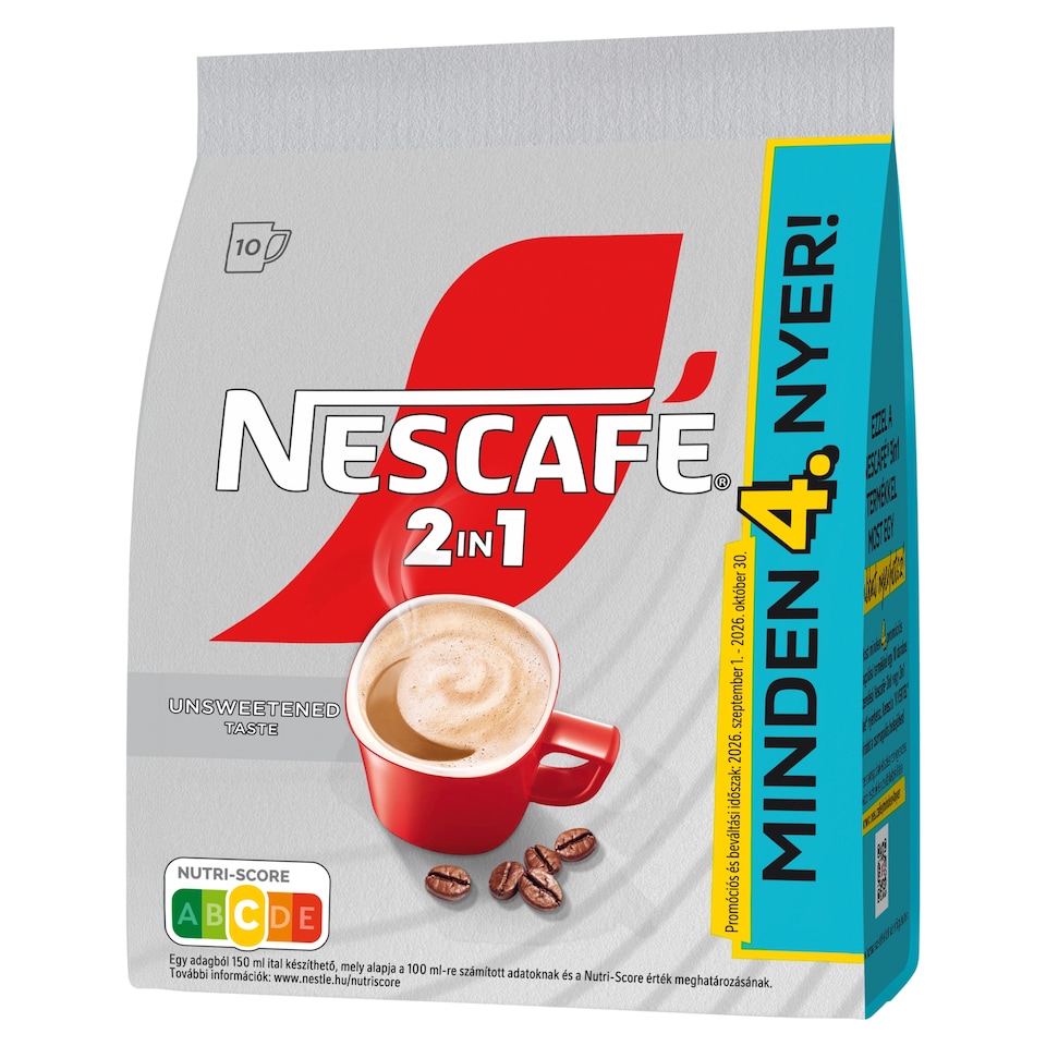 NESCAFÉ 2in1 Unsweetened Taste Instant Coffee Specialty 10 x 8 g (80 g)