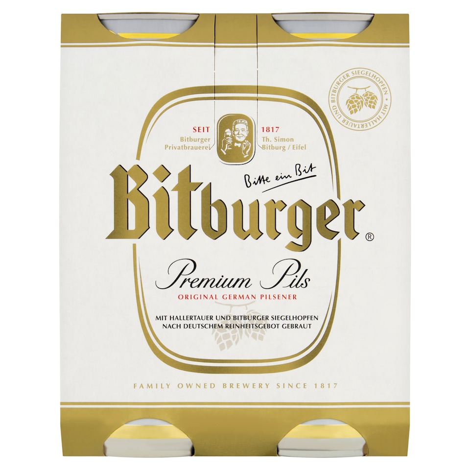 Bitburger Premium Pils Lager 4 x 500ml