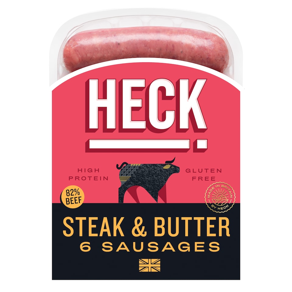 image 1 of HECK Steak & Butter Beef Sausages 340g
