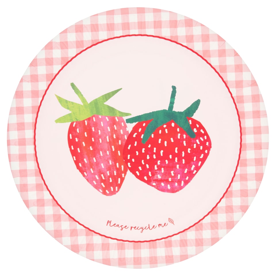 Tesco Strawberry Plate 23Cm 10 Pack
