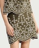 image 2 of F&F Pure Cotton Embroidered Co-ord Mini Skirt in Khaki
