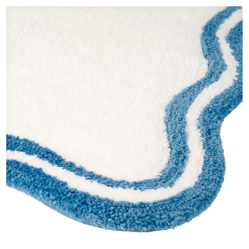F&F Home Blue Scalloped Design fürdőszobaszőnyeg 50 cm x 80 cm  1. kép