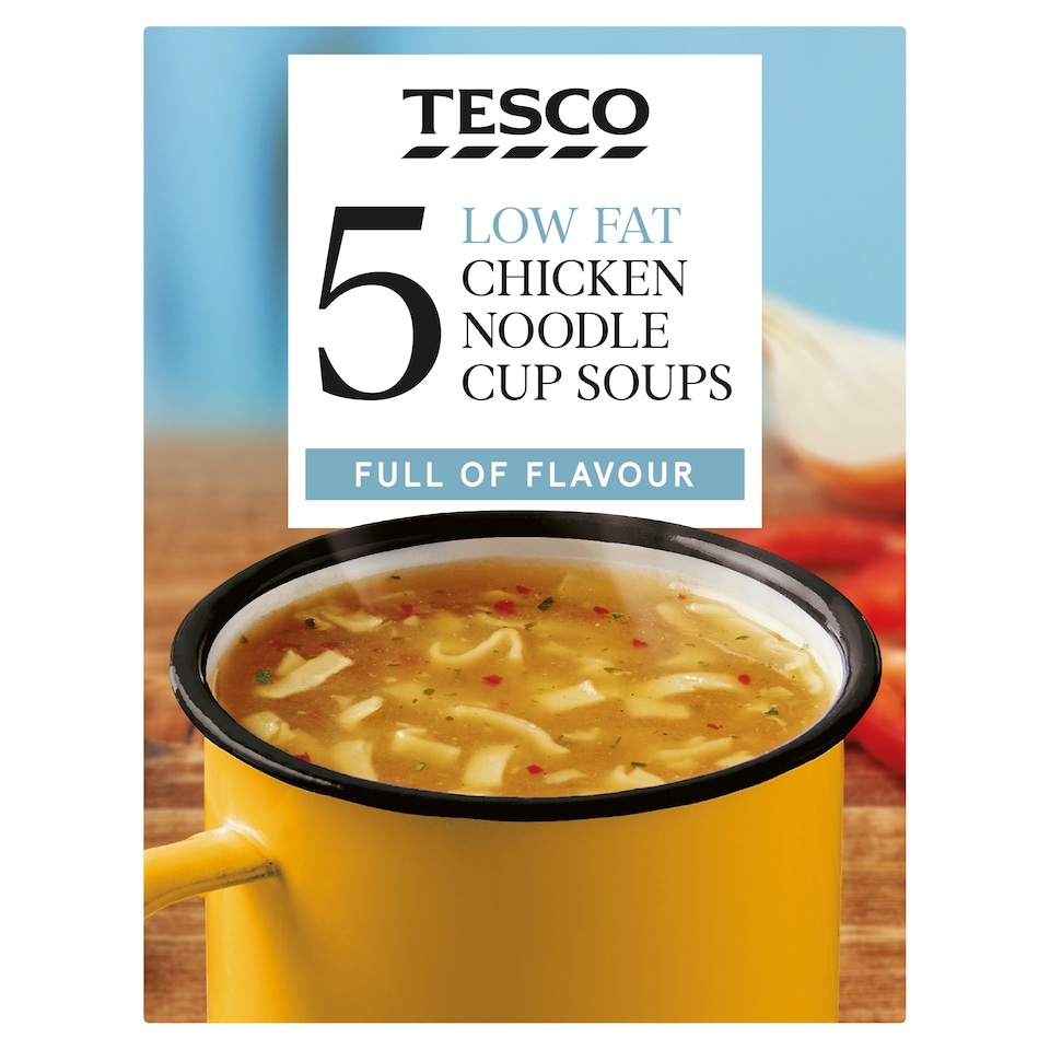 Tesco Low Fat Chicken Noodle Cup Soup 5 Pack 65G