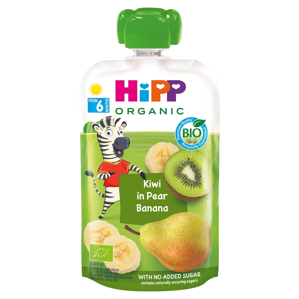 HiPP HiPPiS Organic Pear-Banana-Kiwi Fruit Puree 6+ Month 100 g