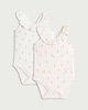 image 1 of F&F Baby 2-Pack Cotton Rich Frill Neck Bodysuits in White