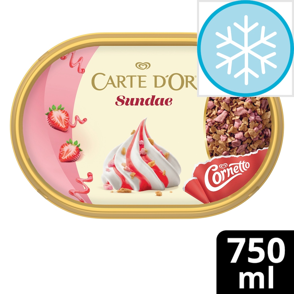 image 1 of Carte Dor Strawberry Sundae Ice Cream Tub 750ml