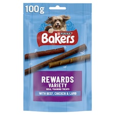 BAKERS Rewards Chicken; Beef and Lamb Dog Treats 100g