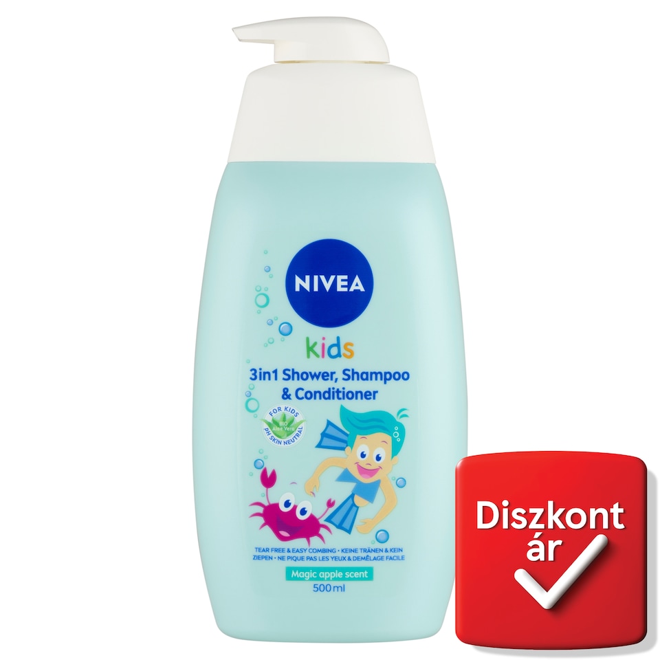 image 1 of NIVEA Kids Magic Apple Scent 3in1 Shower, Shampoo & Conditioner 500 ml
