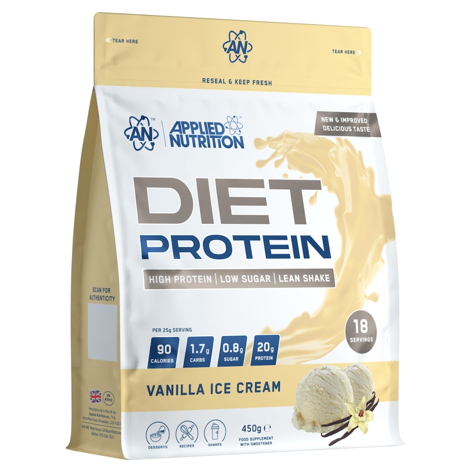 image 1 of Applied Nutrition Diet Protein Powder Vanilla Ice Cream 450g