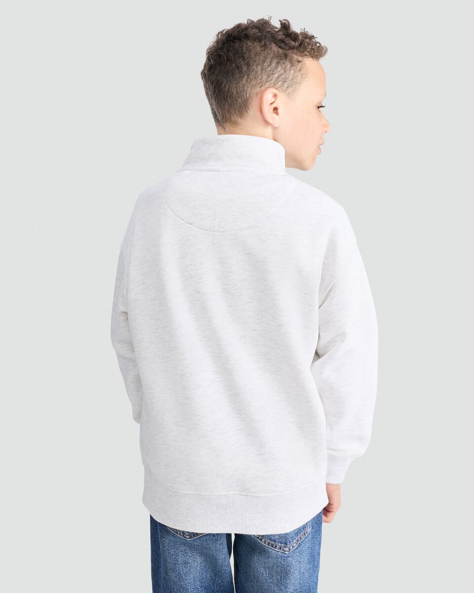 image 1 of F&F Boys Cotton Rich Half Zip Sweatshirt in Grey