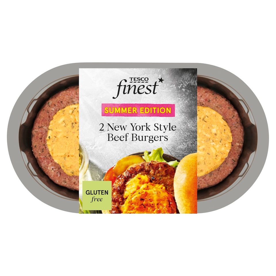 Tesco Finest 2 New York Style Beef Burgers 400G