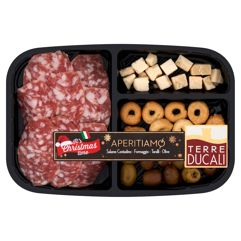 TERRE DUCALI APERITAMO SALAME CONTADINO, FORMAGGIO, TARALLI & OLIVE 150g