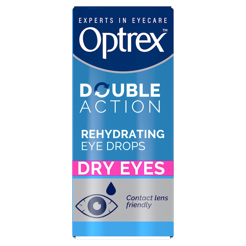 image 1 of Optrex Double Action Rehydrating Eye Drops For Dry Eyes 10ml
