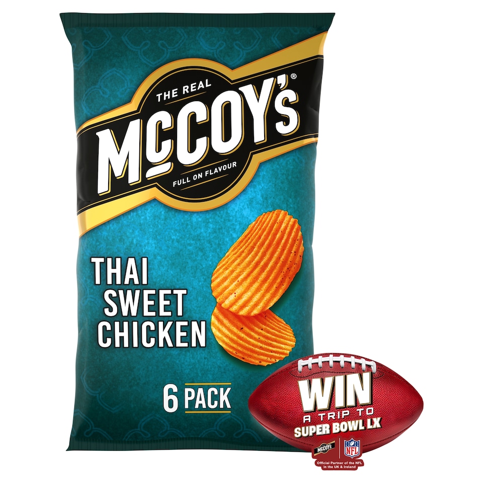 image 1 of Mccoy's Thai Sweet Chicken Ridge Cut Crisps 6X25g