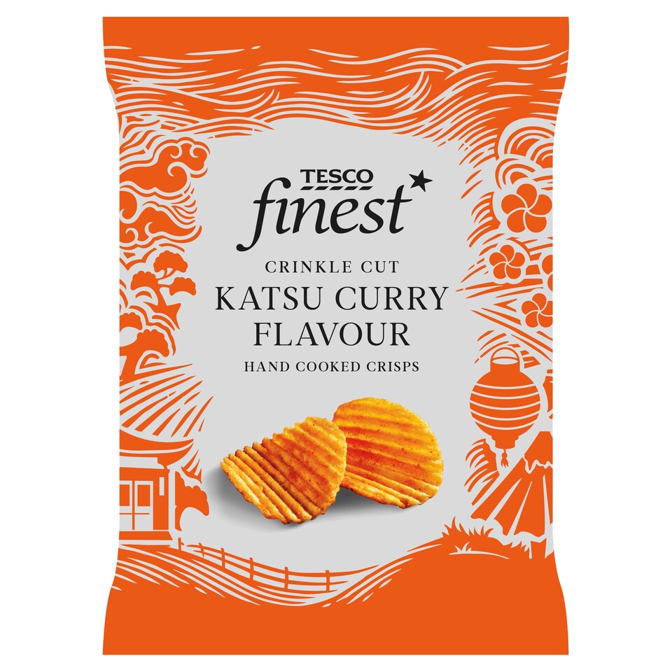 Tesco Finest Crinkle Cut Hand Cooked Crisps - Katsu Curry Flavour 150g