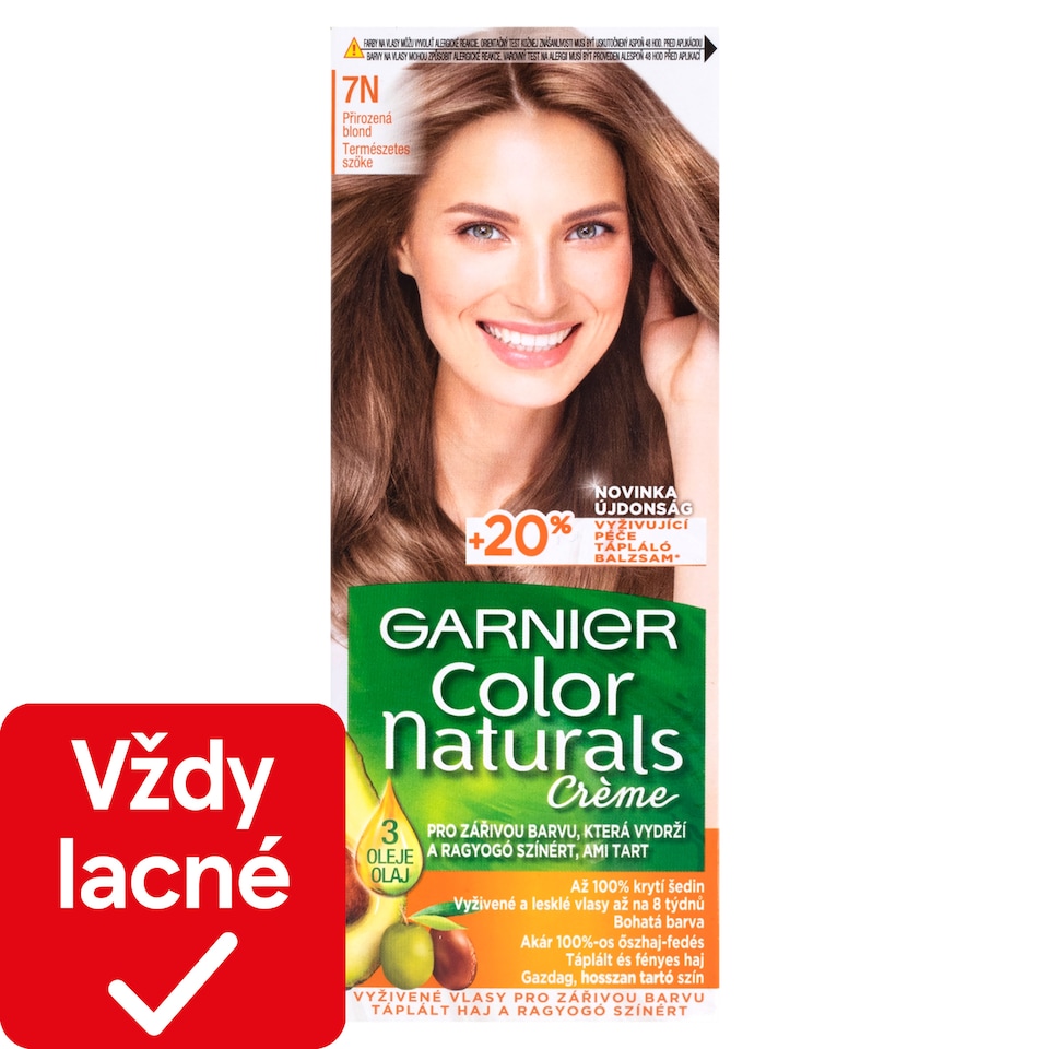 Garnier Color Naturals permanentná farba na vlasy 7 N Prirodzená blond, 60 +40 +12 ml