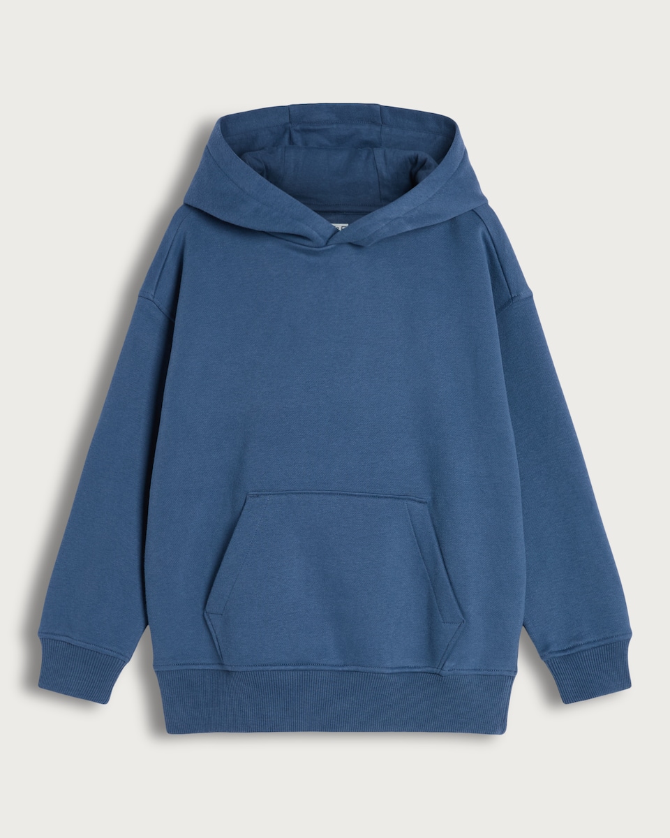 F&F Boys Cotton Rich Kangaroo Pocket Hoodie in Blue