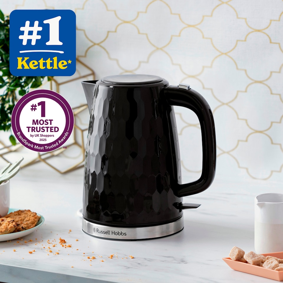 image 1 of Russell Hobbs Honeycomb Kettle Black