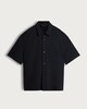 image 4 of F&F Textured Pique Short Sleeved Button Front Shirt in Navy