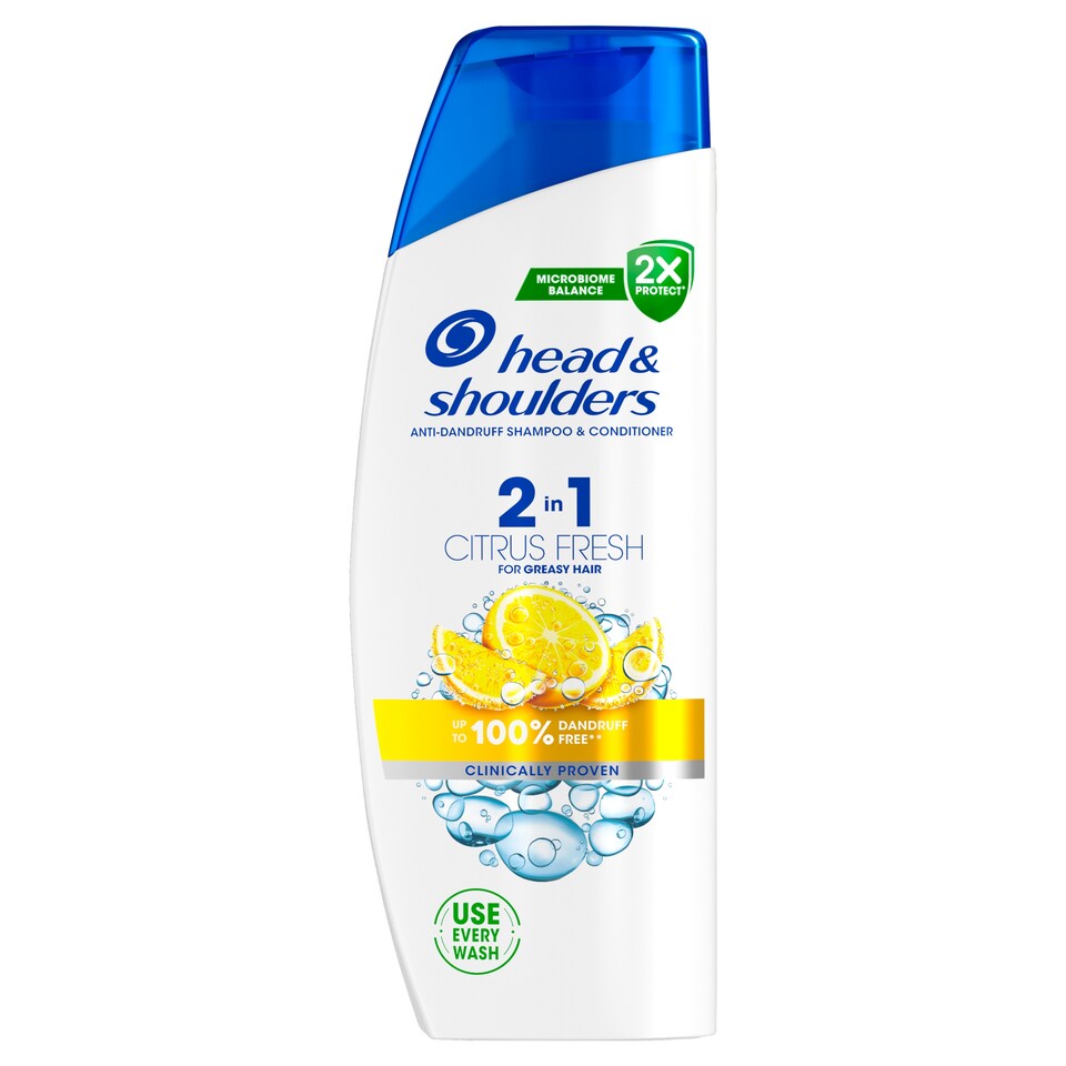 obrázok 1 z Head & Shoulders Citrus Fresh 2v1 Šampón na Lupiny na Mastné Vlasy 330 ml. Denné Použitie