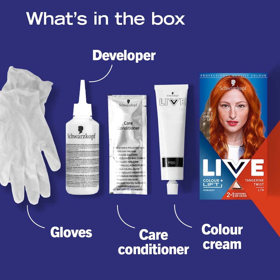 image 1 of Schwarzkopf Live Colour + Lift Permanent Tangerine Twist L74 Hair Dye